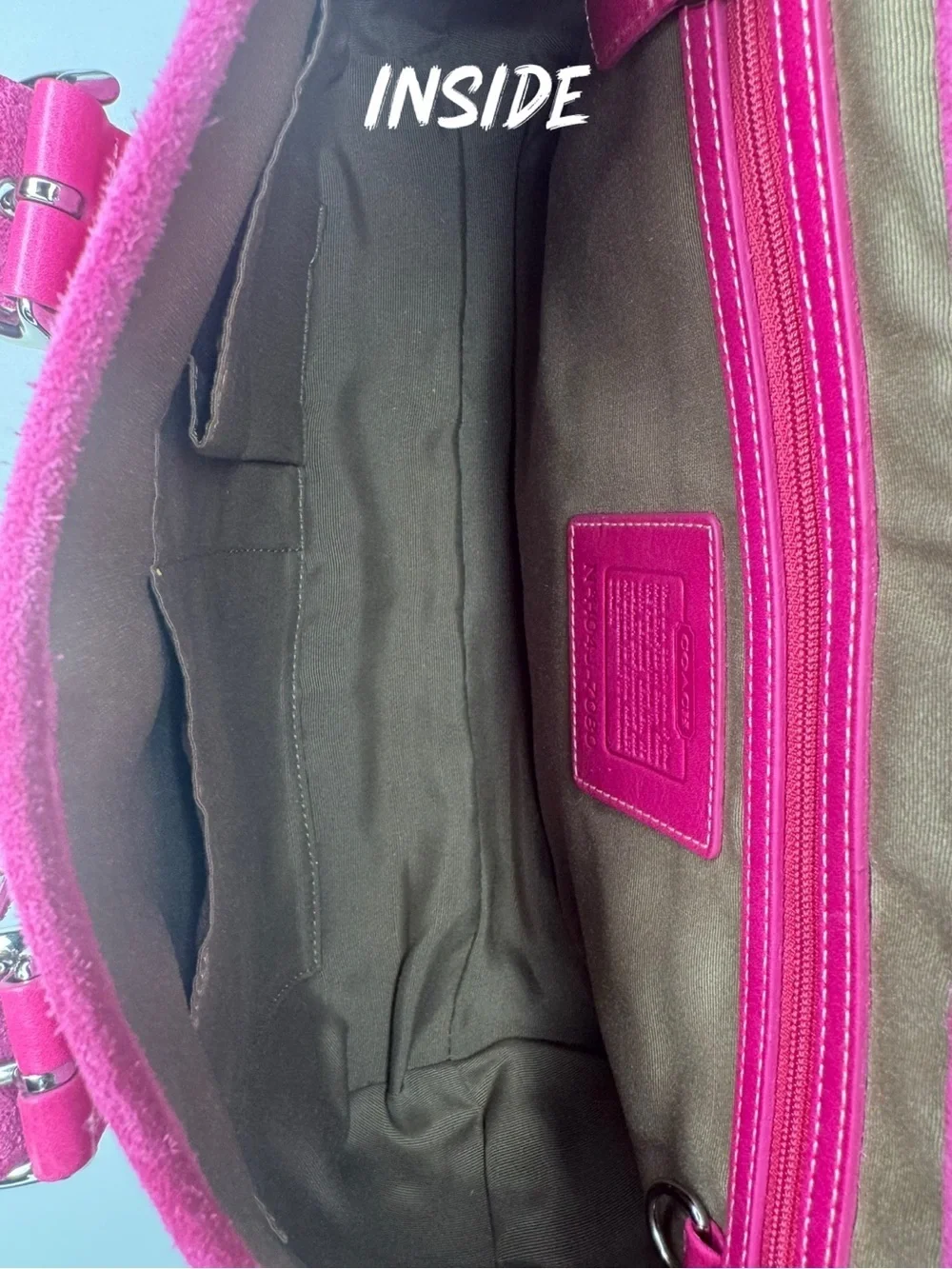 Coach 2004 Signature C Y2K Pink SoHo Hampton Flap Leather And Suede Bag
